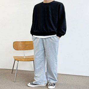 [리빌모아]겨울 남자 안감기모 일자 와이드 밴딩 바지 OC-PTW-SWFGEUZZ