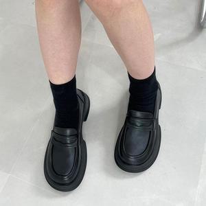 [BZJL8NSO_4C]스퀘어 가보시 통굽 오버솔 페니 미들굽 4f