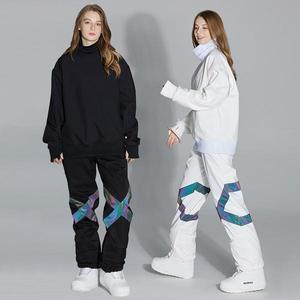 스노보드 남녀공용 스키 슈트 스웨터 세트 겨울 보온 의류 바지 방풍