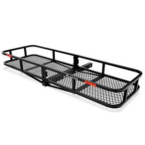 ARKSEN 60 x 20 x 6 인치 앵글 화물 랙 캐리어 500 Lbs 헤비 듀티 용량 견인 히치, 캠핑 또는 여행용 수하물 보관 바구니, SUV, 픽업 트럭 또는 자동차