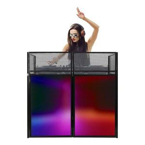 아간브리 DJ 디스플레이 스탠드, DJ 이벤트 부스 외관, 휴대용 DJ 외관 부스 테이블, DJ 컨트롤러 스탠드(휴대용 가방 포함), 스탠딩 DJ 테이블 녹음 믹서 스탠드(48 * 48 * 24 in /블랙)