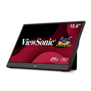 스탠드, 모바일 인체공학, USB C, 미니 HDMI 및 가정 사무실용 보호 케이스가 내장된 VIEWSONIC VA1655 15.6인치 1080P 휴대용 IPS 모니터, 블랙