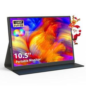 EYOYO 휴대용 모니터, 소형 모니터 10.5 U201D USB C FHD 1920X1280 여행용 노트북 100% SRGB TINY IPS 디스플레이 HDMI 게이밍 모니터용 외장 보조