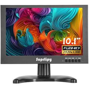 SUPPLY 10.1인치 미니 소형 HDMI 모니터 1920X1200 16:10 IPS 메탈 하우징 LCD 디스플레이 화면 지원 HDMI /VGA /AV /BNC 입력, PC 보안 카메라 RASPI용 리모컨 내장 스피커 포함