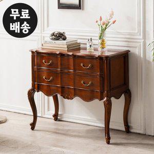 셀렌 엔틱 원목 2단 서랍장 콘솔 복도장 현관장(900)
