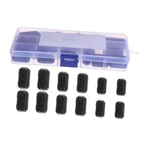 메리해피 22pcs 쉴드 디가우싱 마그네틱 링 페라이트 코어 부품 자석 이어폰 플러그 참 클립-온 노이즈 억제 필터 케이블 클램프 블랙 핀셋 아연