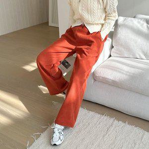 캐쥬얼 면바지 긴바지 면 코디 밴딩 배기 여자바지 (WFGT7BG)