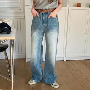 플레어팬츠 빈티지 워싱진 시티보이룩 일자청바지