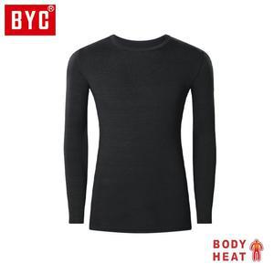 S0064 베이직 검정 U넥 보디히트 남성 긴팔티 BYC
