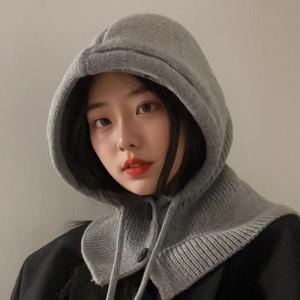 [하프클럽/셀러허브_여성트랜드패션]흐 SD241109 두건 니트 스카프 울 머플러