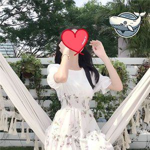 [기타]여름 여성 하이웨스트 쉬폰 롱원피스 프릴 소매 (WFGYNOR)