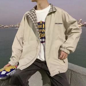 남자 리버시블 바람막이 체크 양먼 집업 자켓 OC-JKA-SWFGY5GQ
