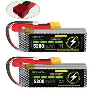 RC 비행기용 리포 배터리, 헬리콥터, 자동차, 트럭, 보트, UAV 드론, FPV, 3S, 11 1V, 5200mAh, 60C, XT60 커넥터 포함, 1