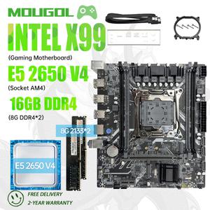 MOUGOL 인텔 제온 E5 2650 V4 CPU 듀얼 채널 DDR4 8GX2 2133MHZ ECC RAM 데스크탑 컴퓨터 키트 X99 게이밍