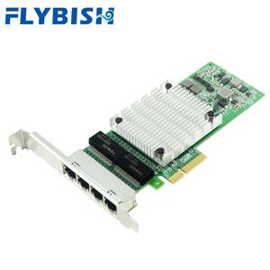 FLYBISH I350-T4 기가비트 이더넷 PCI-Express X4 인텔 I350AM4 서버 어댑터 네트워크 카드 4 포트
