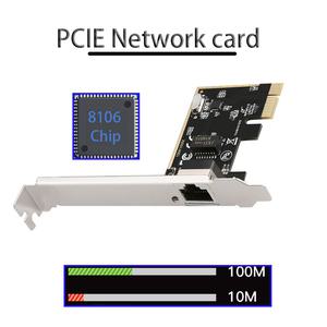 데스크탑 RJ45 LAN 어댑터용 고속 이더넷 PCIE 네트워크 카드 게임 적응형 10 Mbps 100Mbps RTL8106E PCI E