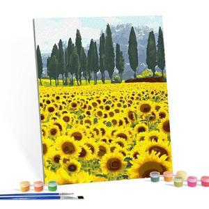 [JHQRMUQB_4B]DIY 페인팅 캔버스 그리기 해바라기 40X50