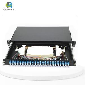 LC UPC 듀플렉스 슬라이딩 광섬유 패치 패널, 광학 분배 프레임 터미널 박스, 19 인치 1U ODF 랙, 12 포트,