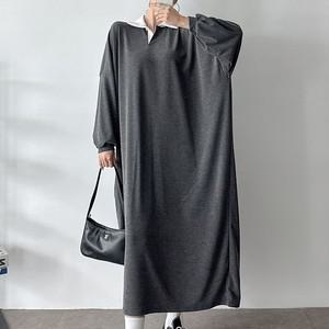 여자 빅사이즈 임부복 배색카라 휘뚜루 편한 롱원피스