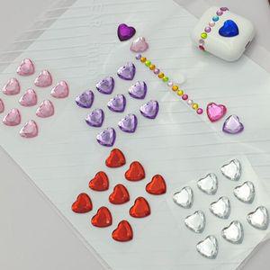 꾸미기 하트 보석 스티커 입체스티커 연핑크 9P