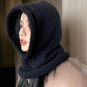여자 바라클라바 후드모자 넥워머 니트 목도리
