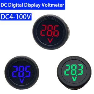 호환 DC4-100V 디지털 전압계 LED 디스플레이 원형 자동차 전압 전류 측정기 검출기 테스터 모니터 패널