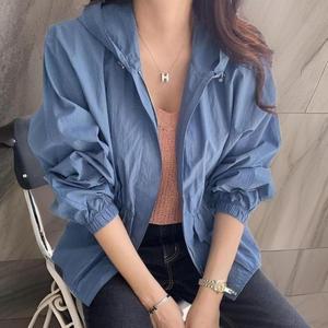 여자 스트링 후드 바람막이 아노락 점퍼