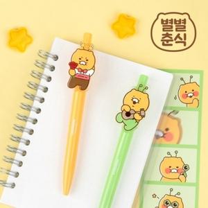 카카오프렌즈 별별춘식 캐릭터 아크릴 패치 볼펜 외계인 필기구