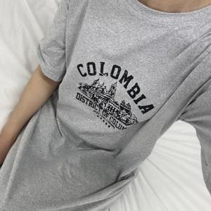 반팔 롱원피스 콜롬비아 오버핏 원피스 캐주얼 (3jiGS)