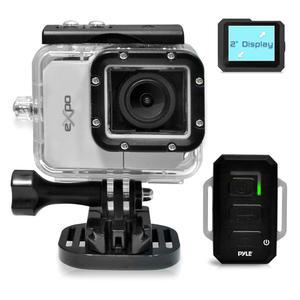 Pyle 엑스포 스포츠 액션 카메라 HD 1080P 미니 고해상도 캠코더 와이파이 도움 실버 (PSCHD90SL) 557529