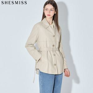 [쉬즈미스(SHESMISS)] 브리즈 벨티드 레더 재킷 (택가격: 328000원)