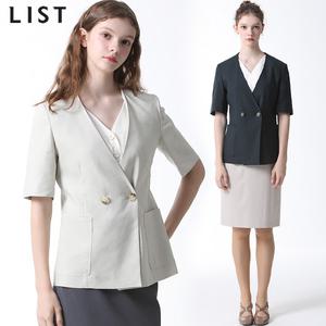[리스트(LIST)] 린넨 카라 반팔 자켓 (택가격: 298000원)