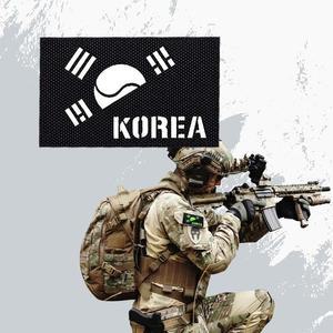 블랙 원단 유행야광 반 태극기 KOREA 패치