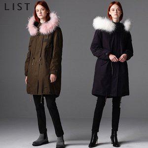 [리스트]LIST)] 라쿤퍼후드 야상 롱 패딩 점퍼 (안감내피다운,후드탈부착) (택가격:698000원)