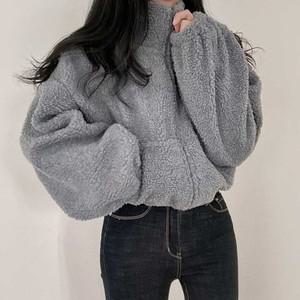 크롭 양털점퍼 뽀글이 집업 겨울 아우터 여성 점퍼