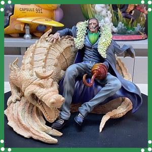 원피스 Bt 앉아 자세 Laosha Gk 애니메이션 피규어 악어 Shichibukai 모래 모델 Collectible Toy Gifts