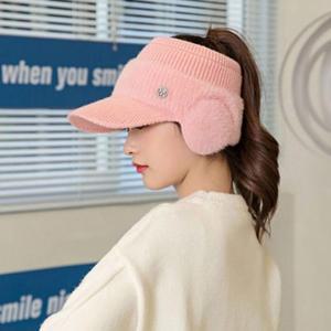 [JHQSN55B_53DC]니트 썬캡 방한 귀마개 털모자 골프 1P