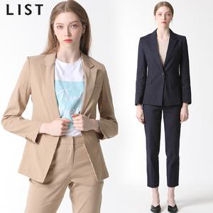 [리스트(LIST)] 핀 스트라이프 스트레치 린넨 재킷 (택가격:268000원)