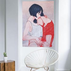 대형 패브릭유행 포스터 커플세로 M