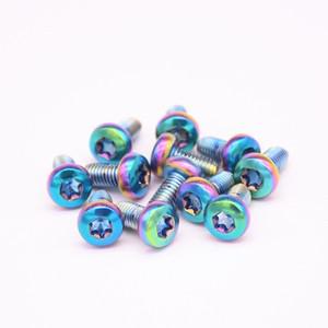 M5x10mm 자전거 디스크 브레이크 로터 도금 컬러 스틸 나사 볼트, Torx T25 헤드, 12 피스