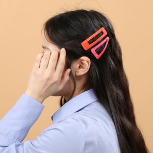슈슈앤 세모네모 똑딱핀 큐트 헤어핀 2p(핑크오렌지)