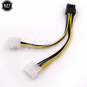 호환 PCI 케이블 변환기 카드 ATX Pcie 어댑터 2 몰렉스 PSU 6인치 비디오 8핀 Pci-e 4핀 전원 x Express -