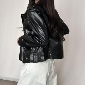 [오노마] ONM 여자 데일리 슬림 유광 라이더자켓 832