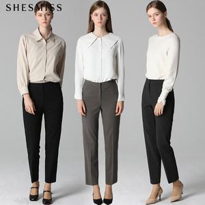 [쉬즈미스(SHESMISS)] 히든 버튼 솔리드 팬츠 (택가격:168000원)
