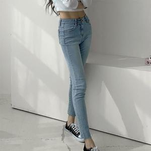[VY] 여자 탄력 봄옷 속밴딩 H라인 타이트 청바지