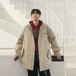 남성 루즈핏 체크양면 리버서블점퍼 아우터 INSUM47