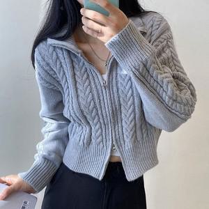 투웨이꽈배기가디건 크롭 데일리 봄가을옷 여성아우터