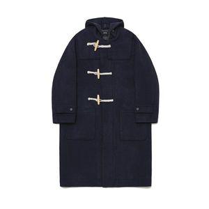 TOFFEE WOOL 후드 더플 롱 코트 NAVY T2O004 1475071