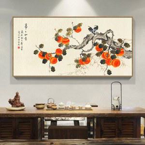감나무 동양화 풍경화 거실장식화 두루마리 감그림 해바라기 모란꽃 벽걸이 액자 집들이