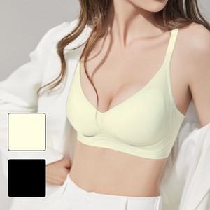 노와이어 새가슴 뽕브라 편한 여성 심리스속옷 2컬러 편한 심리스속옷 부유방커버 볼륨 노와이어